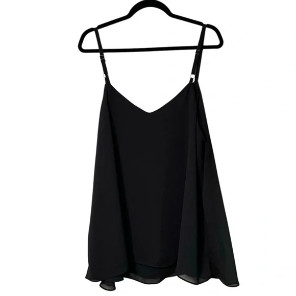 TORRID Black Chiffon Swing Cami Adjustable Straps Lined CA Sz 2X - Picture 4 of 10